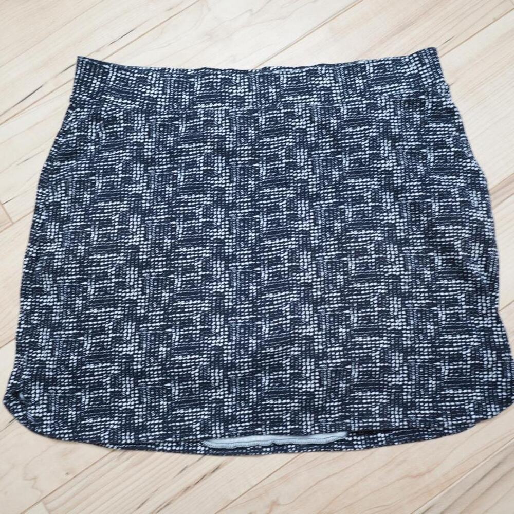 Croft & Barrow Black White Abstract Print Skort Built-In Shorts Cotton Casual L
